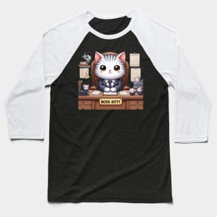 Cute Cat Boss Confidential: The Ultimate Feline Funnies Baseball T-Shirt